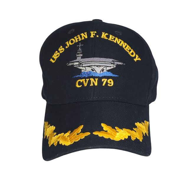 USS John F Kennedy CVN 79 Hat Embroidered Scrambled Egg Navy Aircraft Carrier - Picture 1 of 7